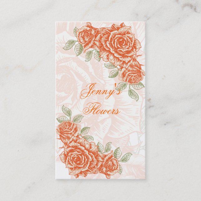 Vintage tangerine orange ro anpassningsbar visitkort (Framsida)
