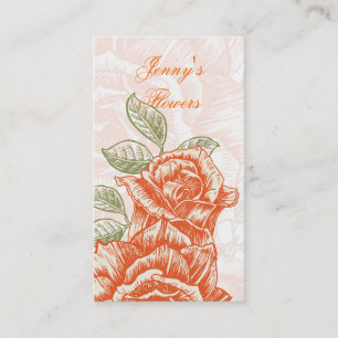 Vintage tangerine orange ro anpassningsbar visitkort