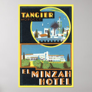 Vintage Tangier, Marocko El Minzah Hotel Poster