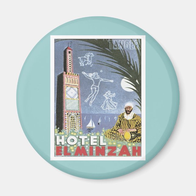 Vintage Tangier Marocko Magnet (Framsidan)
