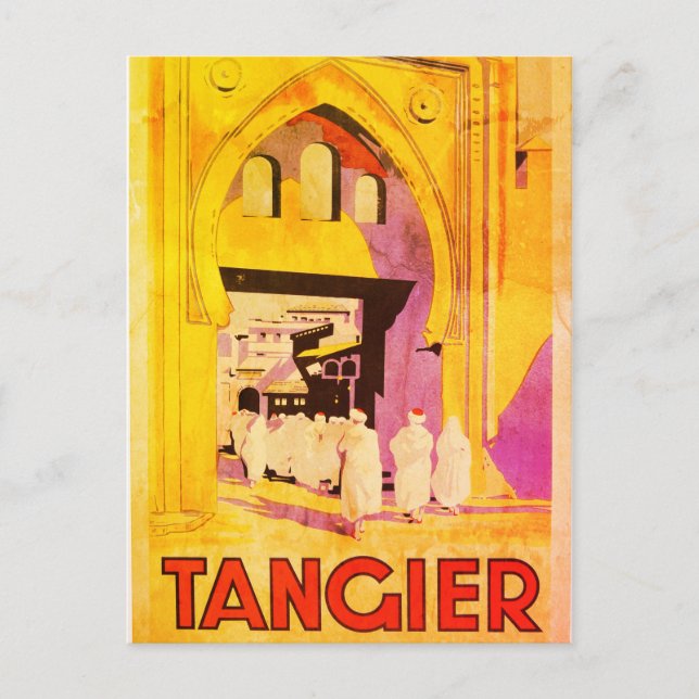 Vintage Tangier Travel Vykort (Framsida)