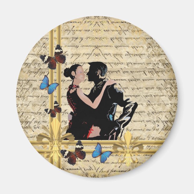 Vintage tango-dansare magnet (Framsidan)