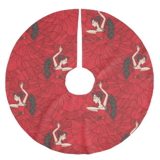 Vintage Tango Flamenco Dance Mönster Julgransmatta Borstad Polyester