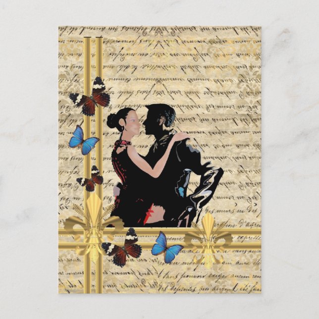 Vintage tango vykort (Framsida)