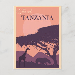 Vintage Tanzania Afrika African Travel Vykort