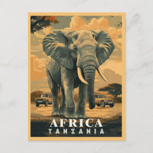 Vintage Tanzania: Safariäventyr Vykort