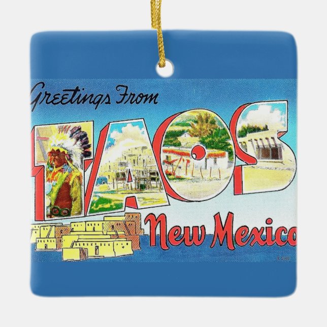 Vintage Taos New mexico Ornament (Framsida)