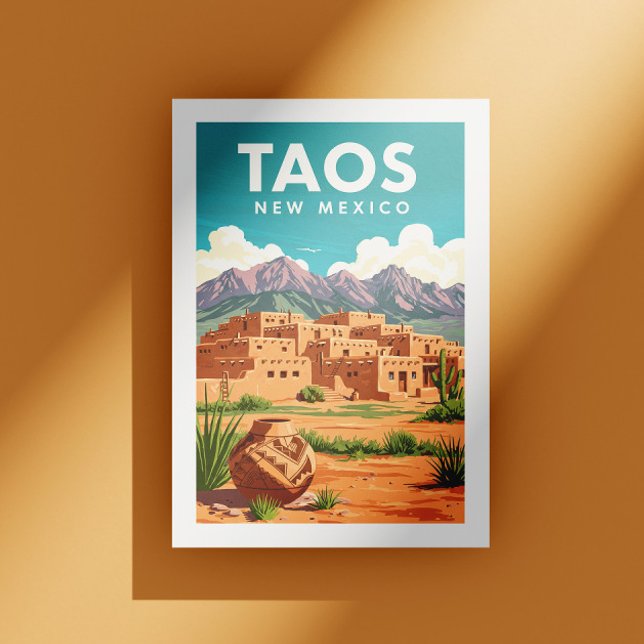 Vintage Taos New mexico Vykort (Skapare uppladdad)