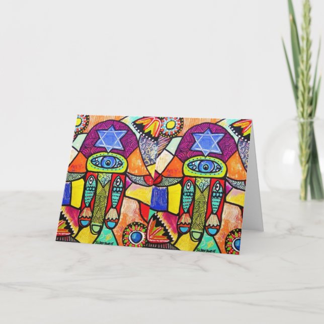 Vintage Tapastry Hamsa Kort (Framsida)