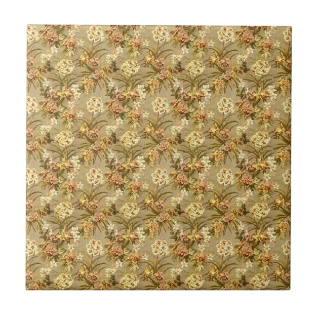 Vintage tapet beige mönster kakelplatta (Framsidan)
