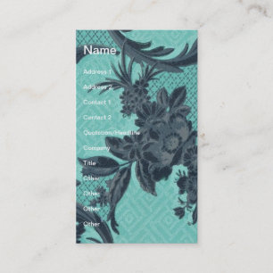 Vintage Tapet Blommigt Visitkort