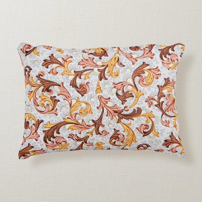 Vintage Tapet - Blommönster från 1800-talet Prydnadskudde (Framsidan)