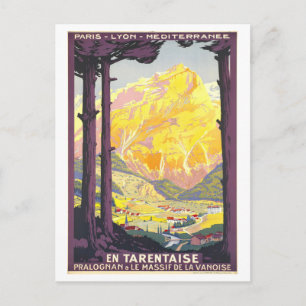 Vintage Tarentaise-resoraffisch Vykort