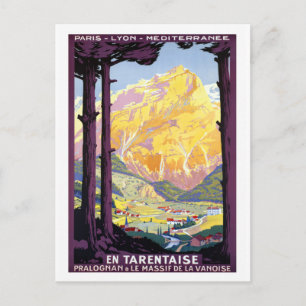 Vintage Tarentaise Valley Frankrike Alpernas Trave Vykort