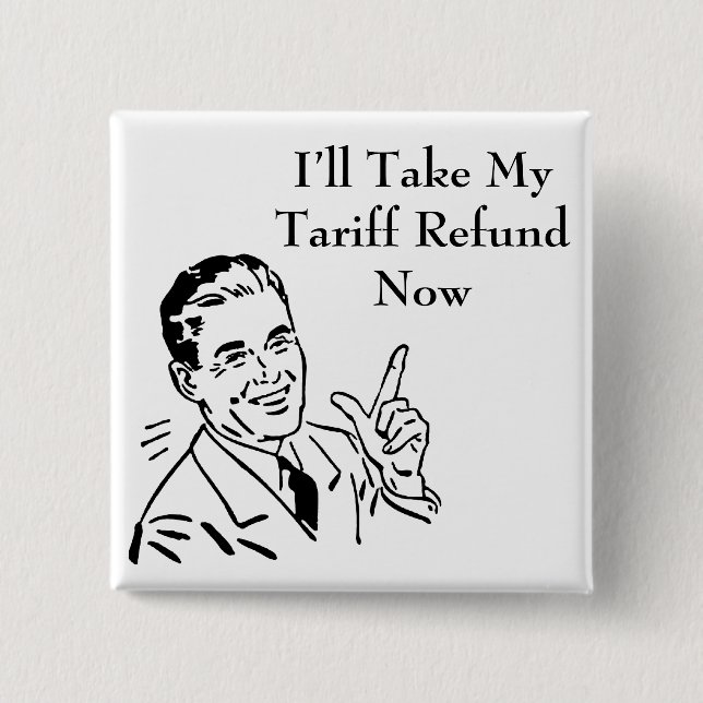 Vintage Tariff Återbetalningscheck Knapp (Framsida)