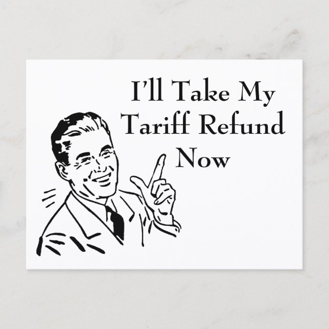 Vintage Tariff Refund Check Vykort (Framsida)