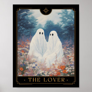 Vintage Tarot Card Astrology Ghost-kupp för Älskar Poster