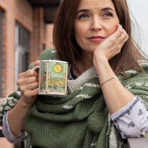 Vintage Tarot Cards Sol Måne Stars Kaffemugg