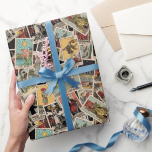 Vintage Tarot Cards Wrapping Papper Gift Idea Presentpapper