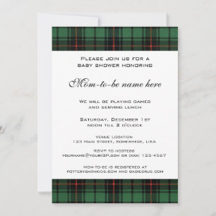 Vintage Tartan, Davidson Modern Baby Shower Inbjudningar