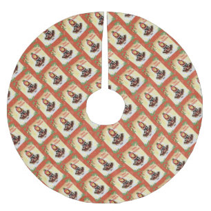 Vintage Tartan Girl "God jul" Julgransmatta Borstad Polyester