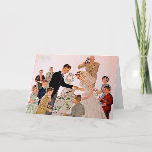 Vintage Tårtskärning Meddelande (Framsida)