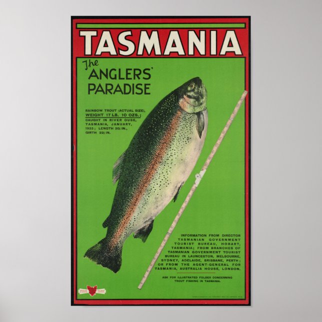 Vintage Tasmania Travel Poster (Framsidan)