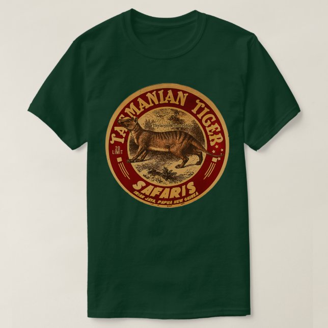 Vintage Tasmanian Tiger Safari T Shirt (Design framsida)