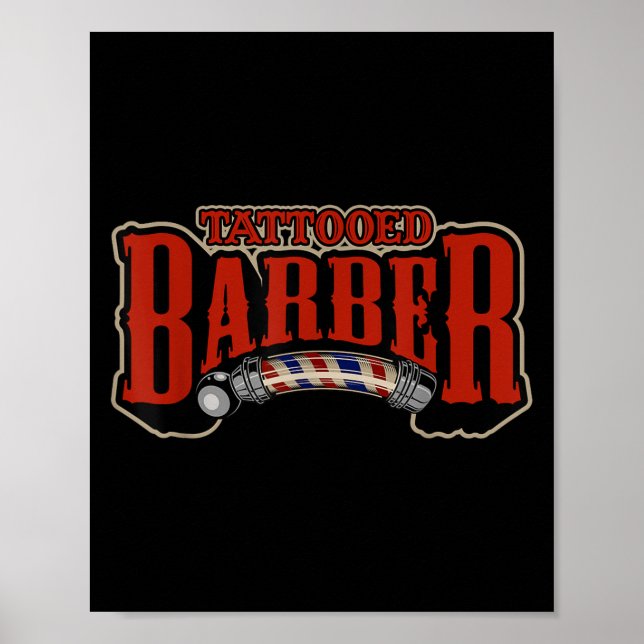 Vintage Tatoed Barber Haircut Barber Quote Graph Poster (Framsidan)