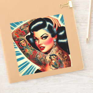 Vintage Tatoed Pin-up Klistermärken