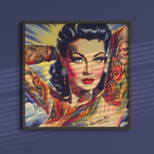 Vintage Tatoed Pin-up Poster