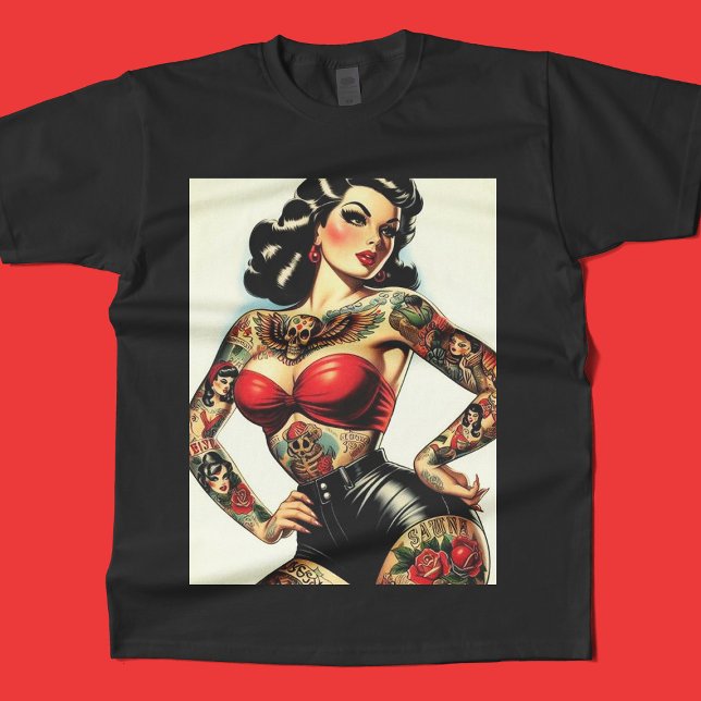 Vintage Tatoed Pin-up T Shirt (Skapare uppladdad)