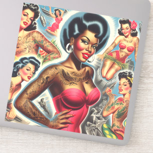 Vintage Tatoed Pin-ups Klistermärken
