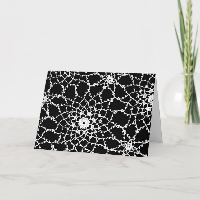 Vintage Tatted Snöre Kort (Framsida)