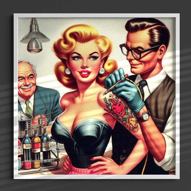 Vintage Tattoo Girl Poster (Skapare uppladdad)