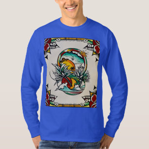 Vintage Tattoo Heart with Thorns and Arrows T- Shi T Shirt