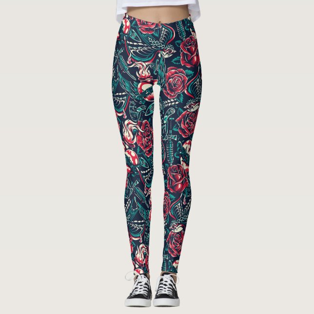 Vintage Tattoo Leggings (Framsida)