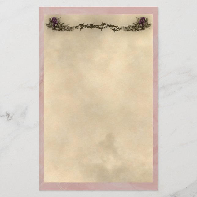 Vintage Tattoo Lilies Stationery Brevpapper (Framsida)