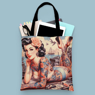 Vintage Tattoo Old school Girl Tygkasse
