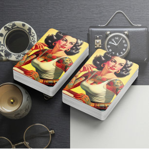 Vintage Tattoo Pin-up Casinokort