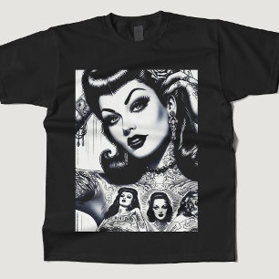 Vintage Tattooed Goth Girl T Shirt