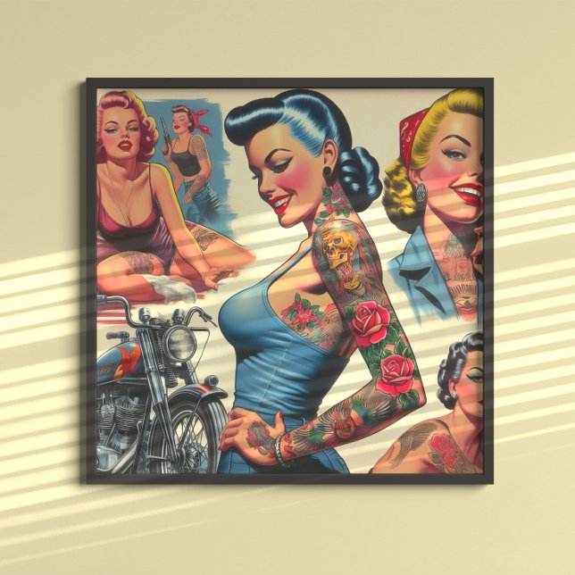 Vintage Tatuerad Pin-up Poster (Skapare uppladdad)