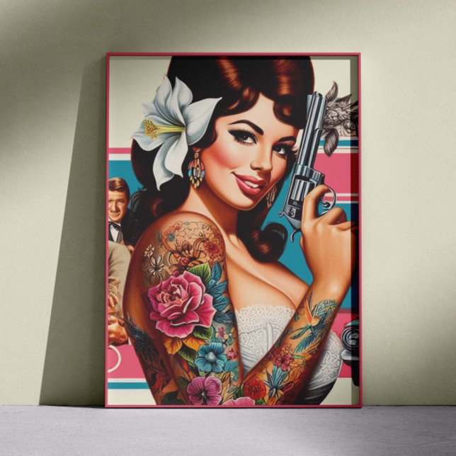 Vintage Tatuerad Pulp Pin-up Poster (Skapare uppladdad)