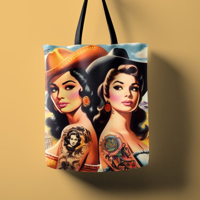 Vintage Tatuerade Cowgirls Tygkasse (Skapare uppladdad)