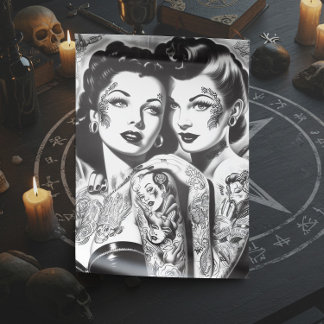 Vintage Tatuerade Pinuppor Helg Vykort