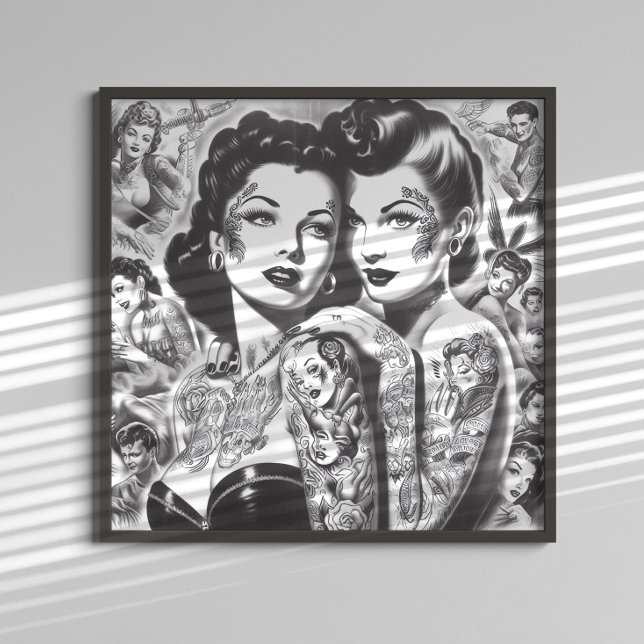 Vintage Tatuerade Pinuppor Poster (Skapare uppladdad)