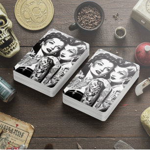 Vintage Tatuerade Pinupps Casinokort