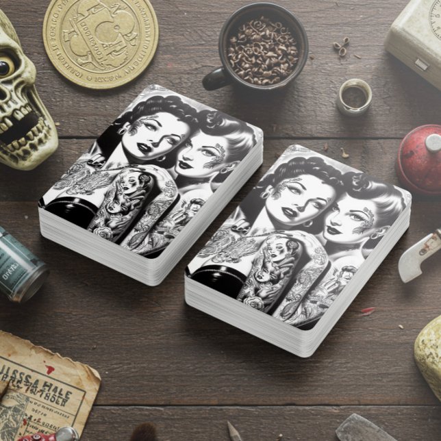 Vintage Tatuerade Pinupps Casinokort (Skapare uppladdad)