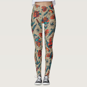 Vintage Tatuering Leggings