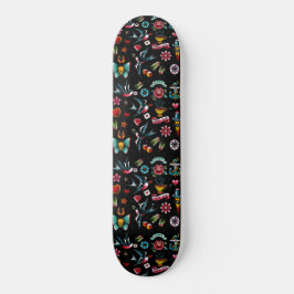Vintage Tatueringsmönstrat Skateboard